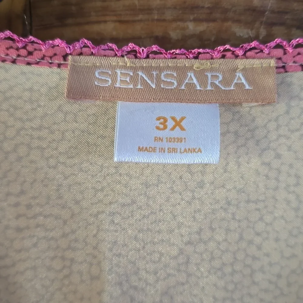 NWT SENSARA Silky Embroidered Floral 2-Pc Set 2X/3X - Vintage NOS Luxury